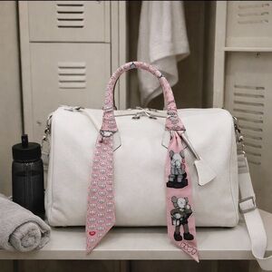 UNISEX UNIQLO KAWS STYLE PINK SKINNY SCARF BANDEAU HAIR TIE BAG HANDLE WRAP BELT